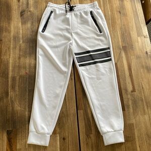Men’s Public Record White and Black Joggers